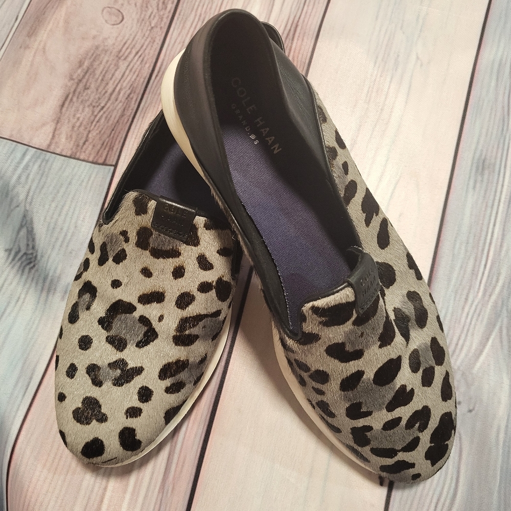 Cole Haan Grand Horizon Sponii calf hair gray leopard sneakers